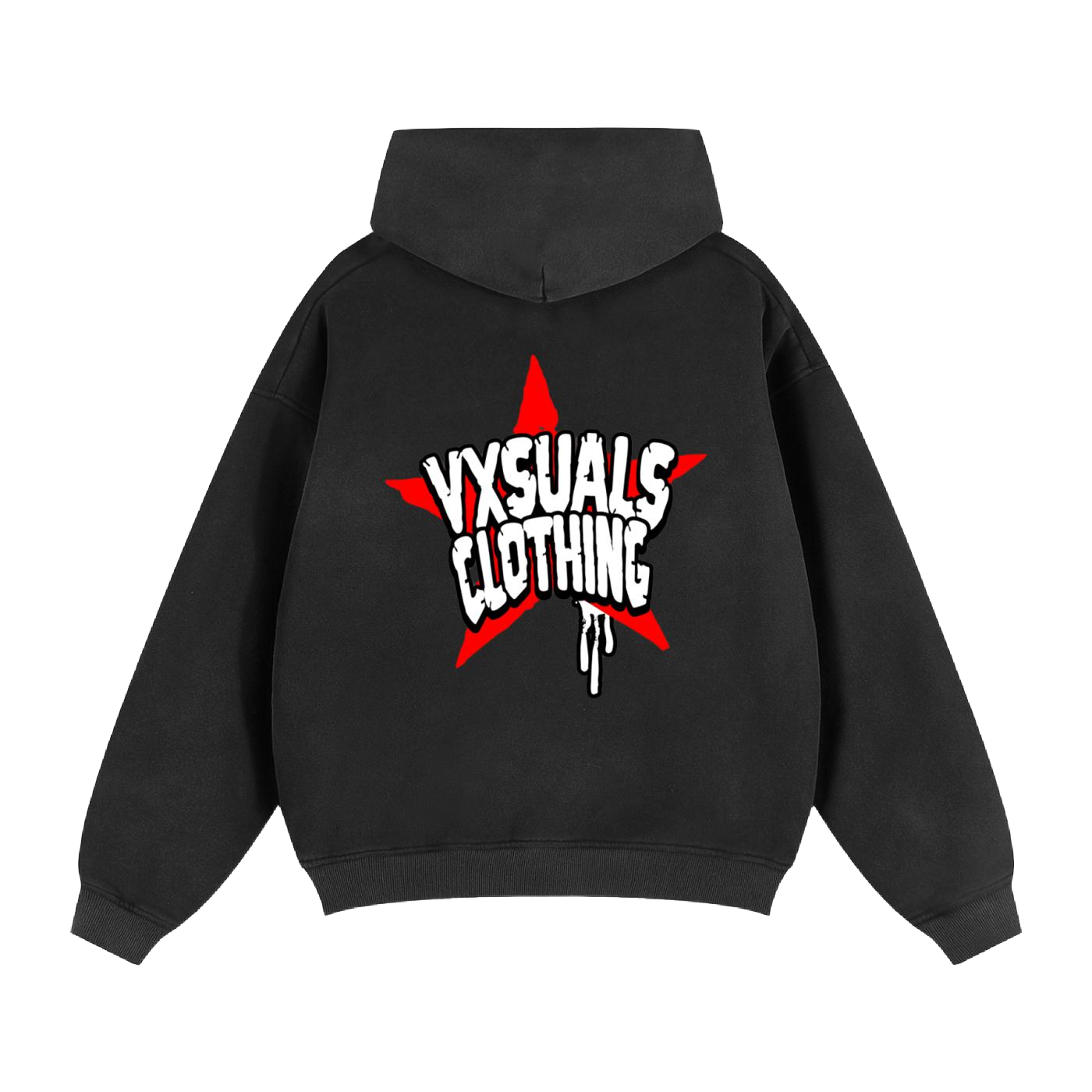 VXSUALS Zipper Boxy Star Hoodie